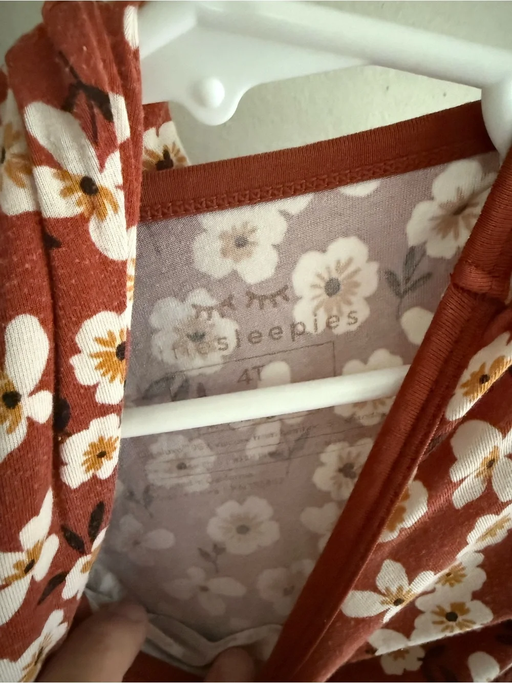 Little sleepies 4t mocha blossom, 2 piece set